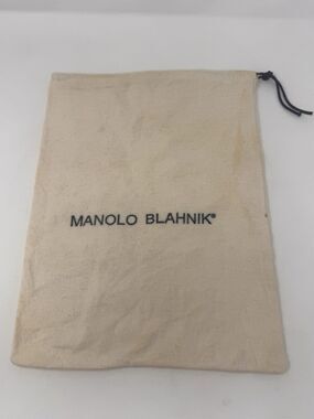 MANOLO BLAHNIK Drawstring Dust Bag Handbag Shoes Cream Travel Protect 14”x10”